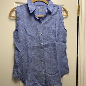 Lilly Pulitzer Sleeveless linen button down XS